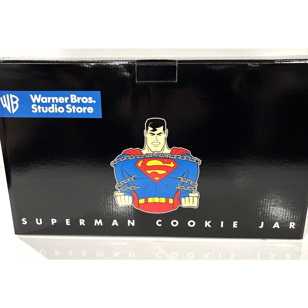Vintage Superman Warner Bros Studio Ceramic Cookie Jar 1997 NIB DC Comics Large